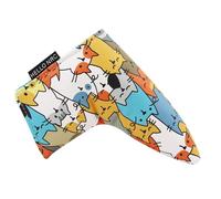 Golf Head Covers, Cat Cartoon Cover, PU Fabric Club Protector, Waterproof Golf Accessories, Functional Headcover for Men and Women, Sports Present Idea, Funny, Multicolor