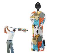 Golf Head Covers - Cat Cartoon Driver Headcover with PU Leather Fabric, Golfs Club Protector for Drivers, Stylish Design with Functional Fit, Accessories for Men Women Golf Lovers, 14.17 Inch