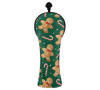Golf Head Covers for Driver Hybrid Wood Gingerbread Men Green PU Leather Golf Club Headcovers with Number Tags for Men Women