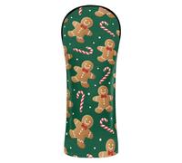 Golf Head Covers Gingerbread Men Green Golf Club Headcovers with Interchangeable Tags for Driver Hybrid Wood Men Women, PU Leather