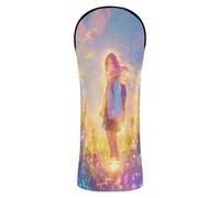 Golf Head Covers Headcovers with Interchangeable No. Tags for Driver/Fairway Wood/Hybrid Golden Sunset Anime Girl