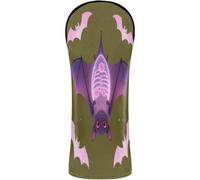 Golf Head Covers Headcovers with Number Tags for Woods and Driver Hybrid Kawaii-Style Pastel Goth Cute and Creepy Bat Ribcage