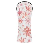 Golf Head Covers Premium Leather Accessories with Interchangeable No. Tags for Driver Fairway Wood Hybrid Merry Christmas Snowflake Red Hoho