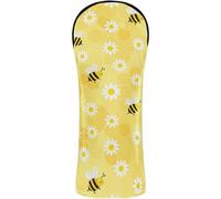 Golf Head Covers Premium Leather Accessories with Number Tags Designed to Fit All Woods and Drivers Yellow Hexagon Bee Daisy Pattern