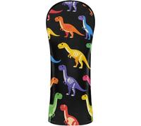 Golf Head Covers Premium Leather Headcovers with Interchangeable No. Tags for Driver/Fairway Wood/Hybrid Rainbow Dinosaur Queer T Rex Skeletons LGBT Gay Pride