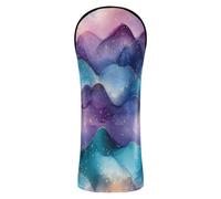 Golf Head Covers Premium Leather Headcovers with Interchangeable No. Tags for Fairway Wood Hybrid Gradient Wave Gold Sparkle