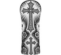 Golf Head Covers Premium Leather Waterproof Headcover with Number Tags for Driver Fairway Hybrid Wood Emo Y2k Grunge Aesthetic Goth Skull Cross Gothic Butterfly