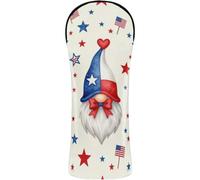Golf Head Covers Pu Leather | with Interchangeable No. Tags for Driver/Fairway Wood/Hybrid Patriotic Texas Gnome Vintage 4th Of 7th Independence Day