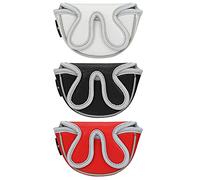 Golf Head Covers Putter Cover Mini Golf Club Protector Half Mid Mallet Leather Headcover (Red)