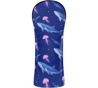 Golf Head Covers Waterproof Headcover with Interchangeable No. Tags for Driver, Woods and Hybrid Glowing Ocean Marine Life Whale Sea Dog Jellyfish Seamless Pattern Magical Underwater Animal