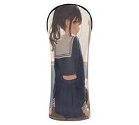 Golf Head Covers Waterproof Headcover with Number Tags for Woods and Driver Fairway Hybrid School Anime Girl