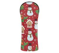 Golf Head Covers Waterproof Headcovers with Number Tags for Driver, Woods and Hybrid Red Dinosaur Snowman Christmas Elements