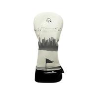 Golf Headcover for Hybrids and Fairway Woods Premium Leather Head Cover. Digitally Printed and Embroidered Design. (City Course)