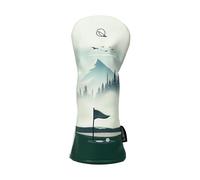 Golf Headcover for Hybrids and Fairway Woods Premium Leather Head Cover. Digitally Printed and Embroidered Design. (Parkland Course)
