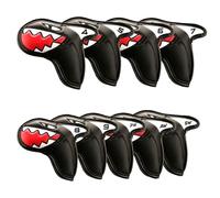 Golf Headcover Shark Set - 9pcs Club Caps, Soft Iron Covers | Numbered Design with Strong Zippers, Cute Golf Club Covers for Driver and Iron Storage Organization During Travel Play