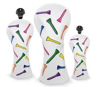 Golf Headcovers,Colorful Tee Driver Headcover Fairway Wood Cover Hybrid Cover Leather 3 Wood Headcover Mallet Putter Headcover Blade Putter Cover Golf Club Covers for Odyssey Scotty Cameron Taylormade