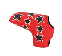 Golf Headcovers for Putter Club PU Leather Fabric Value Pack, Putters Headcover Shamrock Embroidered Design Waterproof Lightweight Fahion Fit All Brands Putter Clubs (Wine)