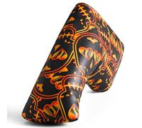 Golf Headcovers for Putter Club PU Leather Fabric Value Pack, Putters Headcover Shamrock Embroidered Design Waterproof Lightweight Fahion Fit All Brands Putter Clubs (Orange)