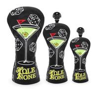 Golf Headcovers Golf Club Head Covers Wine Hole Style Premium Leather Driver Fairway(FW) Wood Hybrid(UT) with Number Tags, Golf BClub Covers 3 Wood Headcover Set (3pcs(DR+FW+UT))