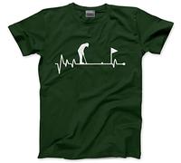 Golf Heartbeat Golfing Enthusiast - Mens and Youth Unisex T-Shirt - Sports Hobby Fan Player XL Bottle Green