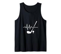 Golf Heartbeat Line Golfer Club Swing Passion Tank Top