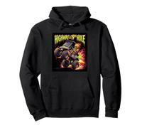 Golf Highway to the 19th Hole Golf Cart Flaming Skull Golfer Pullover Hoodie