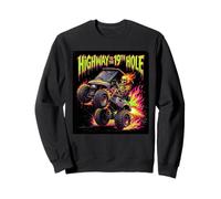 Golf Highway to the 19th Hole Golf Cart Flaming Skull Golfer Sweatshirt