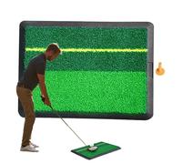Golf Hitting Mat - 12x16 Inches Rubber Sole+Artificial Grass, Practice Mat, Non-Slip Training Aid | Great for Indoor Outdoor Backyard Living Room Yard Green Practice, Portable Stability Base, Kids