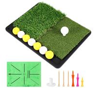 Golf Hitting Mat, Artificial Turf Golf Practice Mat with Replaceable Swing Trajectory Feedback Pad, for Analysing Swing Path Feedback Detection Batting, Portable Golf Mat for Home Garden Training