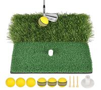 Golf Hitting Mat, Portable Strike Pad with Antislip Rubber Base, Rubber Tees & 6 Balls, Indoor/Outdoor Practice Use