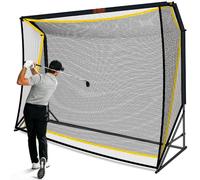 Golf Hitting Net with Extra Striking Net, 10x7 FT Heavy Duty Golf Practice Net for Real Golf Balls, 7-Ply Netting with Stable Alloy Frame for Backyard, Garage, Indoor & Outdoor Practice for Golfers