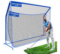 Golf Hitting Net with Extra Striking Net, 10x7ft Heavy Duty Golf Practice Net for Golfer Backyard Driving Swing, Golf Impact Net Cage Metal Frame with Storage Bag and Elevated Base, Indoor Outdoor Use