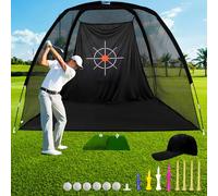 Golf Hitting Practice Nets for Backyard Driving Heavy Duty Men Real Indoor Golf Balls Hitting Pitching Driving Nets for Indoor Outdoor Garage Use Golfing Swing Training Impact Cages with Frame and Net