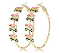 Golf Hoop Earrings for Women Golf Ball Tee Bag Cart Earring Statement Golf Themed Earrings Putting Green Earrings Sport Game Day Golf Accessories Outfits Jewelry Gifts, L, Alloy Steel, No Gemstone