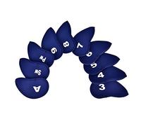 Golf Iron Club Head Covers 10Pcs Durable Neoprene Waterproof Golf Club Protectors with Interchangeable Number Letter Tags for Golf Players Black Blue 5.74x3.15inch (Blue)