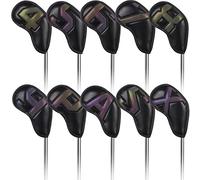 Golf Iron Club Head Covers Magnetic 10pcs 4-9,P,A,S,X Left&Right Hand Gradient color Big Numbers Black PU Leather