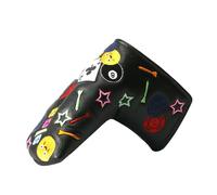 Golf Iron Covers - PU Leather Head Protectors, Colourful Print Golf Club Accessories | Anti-Scratch Collision Prevention Design, Golfing Equipment Care Application, Sports Bag Storage Travel