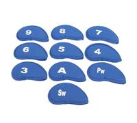 Golf Iron Head Cover 10Pcs Clear Numbers Protective Club Iron Cover for Golf Exercise (Blue)