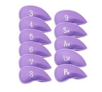 Golf Iron Head Covers Numbers Synthetic Leather Headcover Deluxe Value 12 Pcs Set, Golf Iron Headcovers Protector for Club Mens Protable Fit All Brands (Violet)