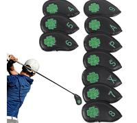 Golf Iron Head Covers - Pack of 10 PU Leather Covers | Durable and Stylish Protection for Golf Clubs, Lightweight and Strong Headgear Ideal for Men, Amateurs and Professionals