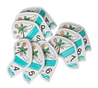 Golf Iron Head Covers Set - PU Embroidery 9 Piece Tropical Pattern | Protective Golf Club Irons Covers For A 4 5 6 7 8 9 | Scratch Resistant Travel Case Driving Range Tournament Play Outdoor Use