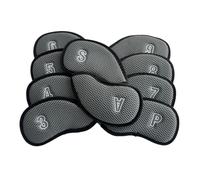 Golf Iron Headcover Golf Irons Head Covers 10pcs/set With Magic Tape Two Sides Numbers Mesh Headcovers(Light Grey)
