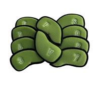 Golf Iron Headcover Golf Irons Head Covers 10pcs/set With Magic Tape Two Sides Numbers Mesh Headcovers(Green)