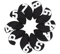 Golf Iron Headcovers Set 11Pcs Neoprene Protective Club Head Cover, Numbered Identification for Clubs - Durable Soft Material, Scratch Prevention, Easy Club Recognition (White Character Black Back)