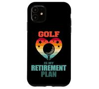 Golf Is My Retirement Plan Vintage Retro Heart Senior Golfer Case for iPhone 11