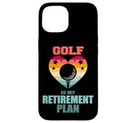 Golf Is My Retirement Plan Vintage Retro Heart Senior Golfer Case for iPhone 15