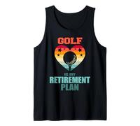 Golf is My Retirement Plan Vintage Retro Heart Senior Golfer Tank Top