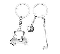 Golf Keyring Gift for Golf Lover Grandson Granddaughter Gifts for Golf Gifts for Husband Wife Christmas Birthday Gifts for Nan Grandpa Golf Presents for Golfers Bff Golfer Gifts for Golf Players 2Pcs