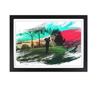Golf Landscape V2 Framed Print | A2 Black Framed Wall Art | Ready to Hang | Modern Sport Picture | Living Room Bedroom Lounge Office