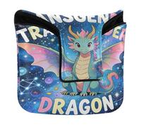 Golf Mallet Cover Magnetic Snap Golf Putter Headcover for Mallets and Square Waterproof PU Leather Space Galaxy Transgender Dragon Pride Flag Cute Trans Love